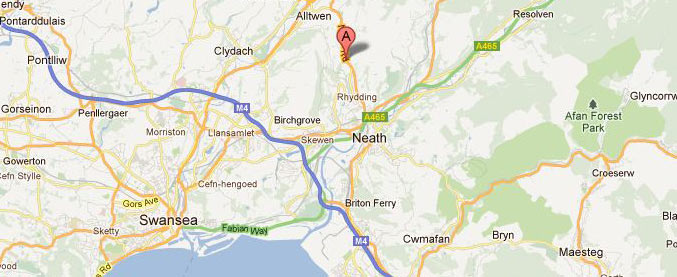 Places to Eat in Neath - Map to The Dyffryn Arms